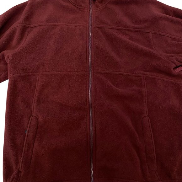 LL BEAN Men's Full Zip Fleece Maroon Red Sweater Sweatshirt XL 265276 - Picture 2 of 5